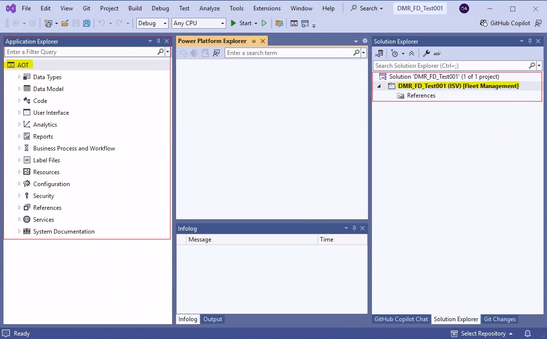 UDE bağlantısı sonrası Visual Studio kontrol ekranı