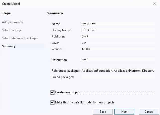 Create model summary ekranı