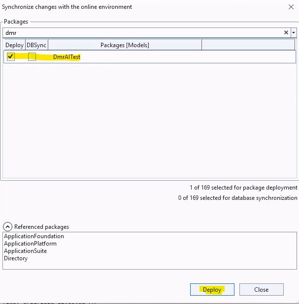 Online environment deployment seçim ekranı