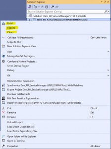 Project Build in Visual Studio