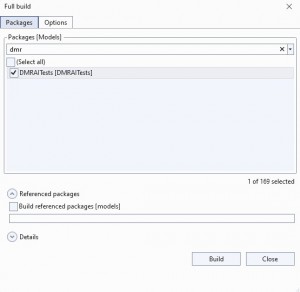 Dynamics 365 Build models dialog